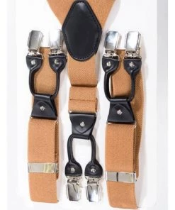 Banned Heren Plain Rockabilly Braces Ochre