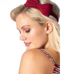 Banned Dionne Bow 50's Headband Burgundy New In