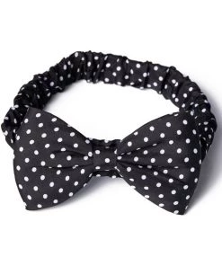 Banned Dionne Polkadot 50's Bow Headband Black White