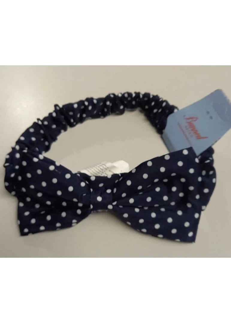Banned Dionne Polkadot Bow 50's Headband Navy White