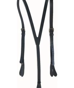 Banned Gentlemens Gerardo Leather Braces Black