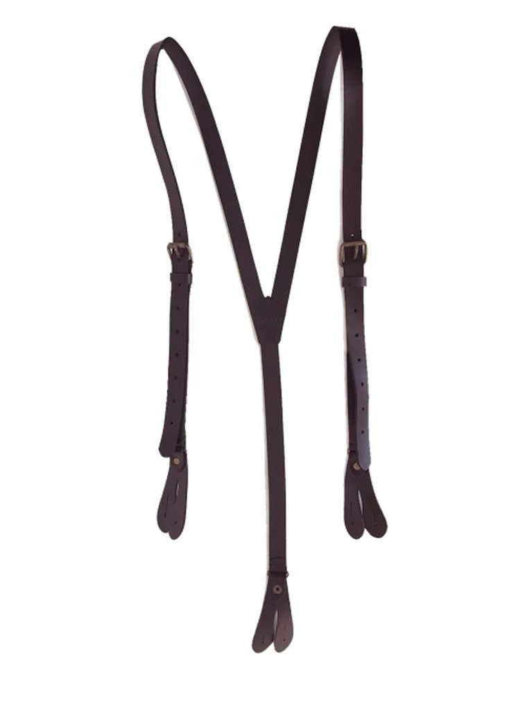 Banned Gentlemens Gerardo Leather Braces Dark Brown New In