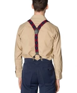 Banned Mens Timothy Rockabilly Braces 2 Closure Burgundy