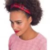 New In Banned Cameron Tartan 60's Headband Red