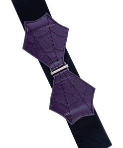 Banned Spiderweb Bow Elastic Belt Purple