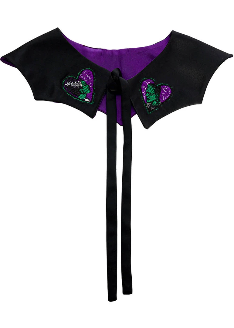 New In Banned Frankenstein Bat Collar Black Purple