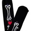 Banned Heart & Bone Socks Black New In