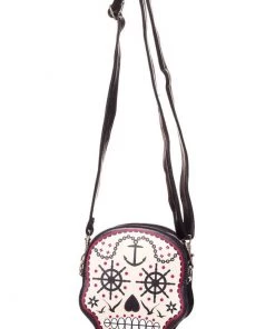 New In Banned Sailor Skull Bag Black