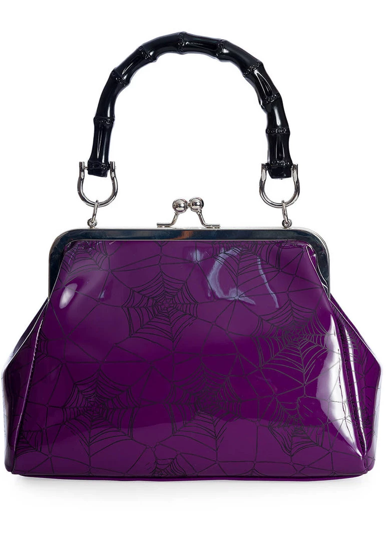 Banned Killian Spiderweb Handbag Purple New In