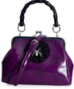 Banned Killian Spiderweb Handbag Purple New In