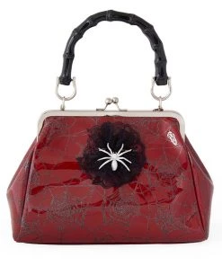 New In Banned Killian Spiderweb 50's Handbag Red