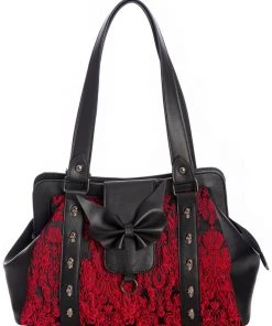 New In Banned Maplesage Damask Bag Red