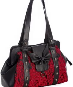 New In Banned Maplesage Damask Bag Red