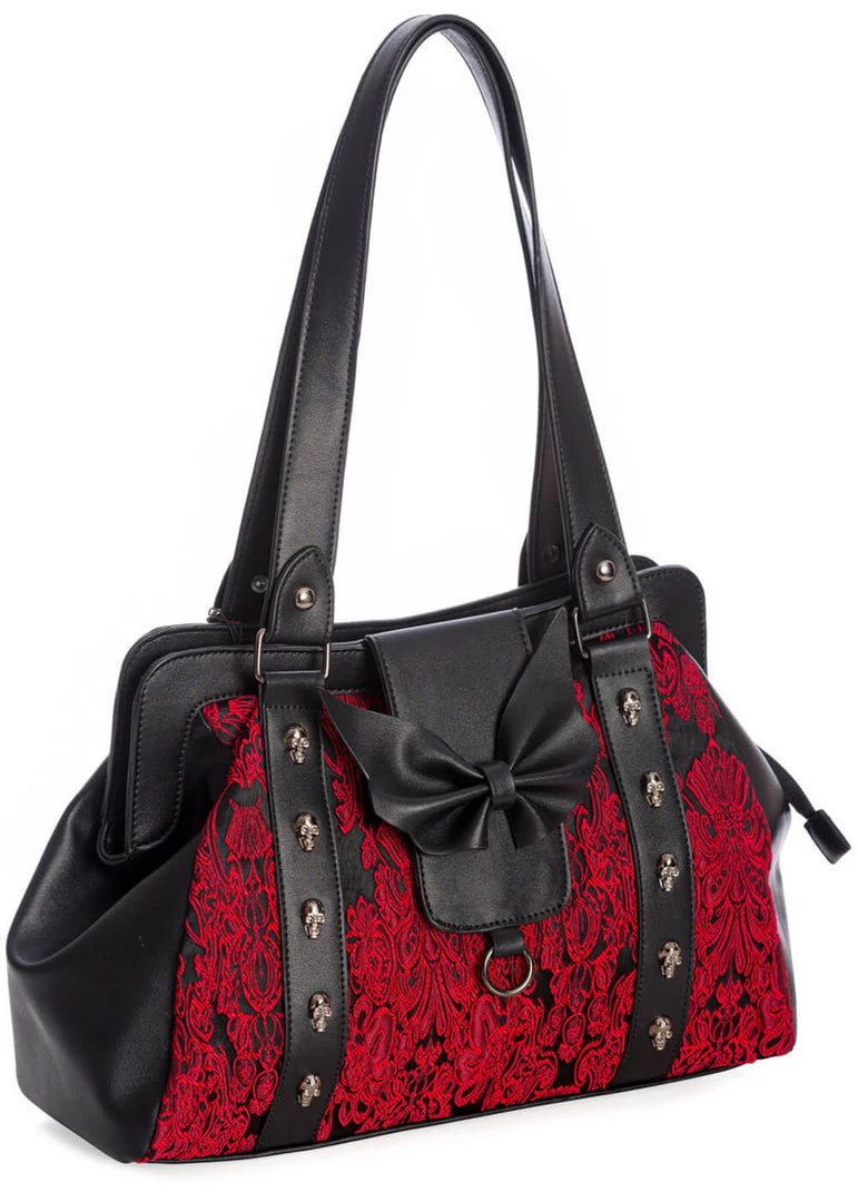 New In Banned Maplesage Damask Bag Red