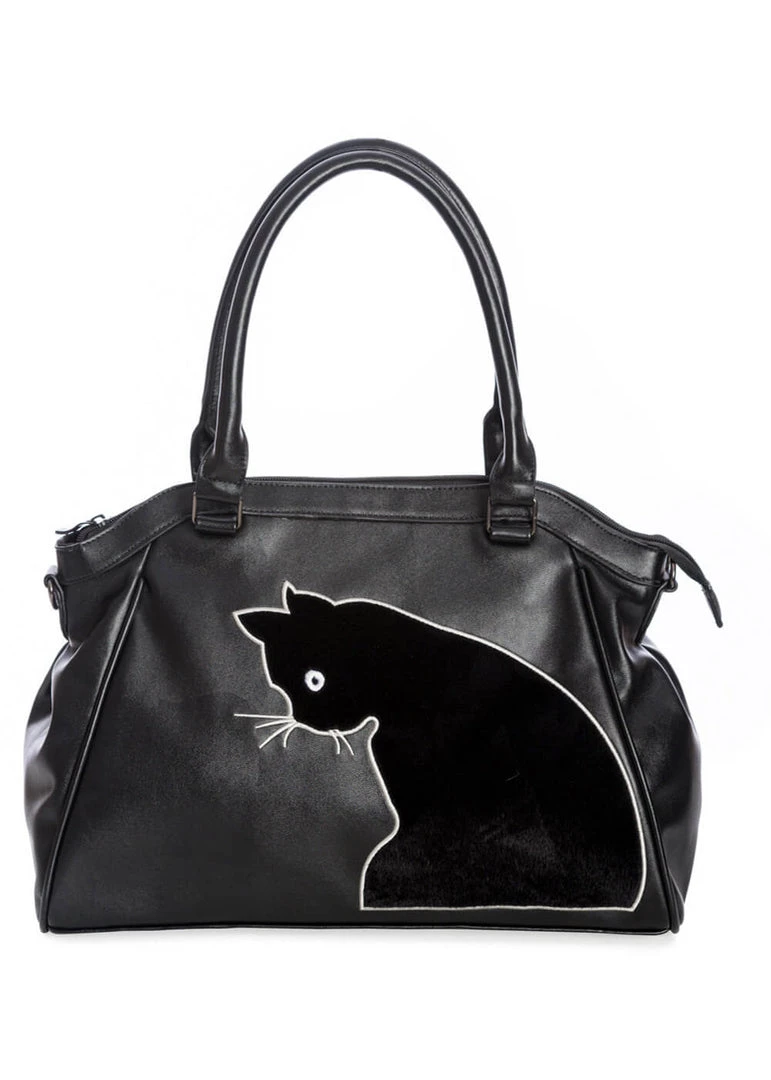 New In Banned Sabrina Cat Handbag Black
