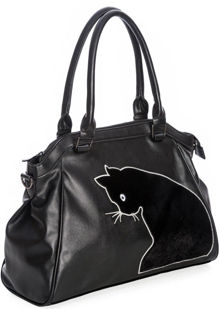 New In Banned Sabrina Cat Handbag Black