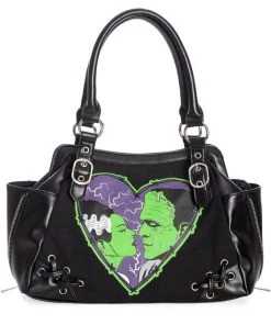 New In Banned Frankenstein And Bride Bag Black