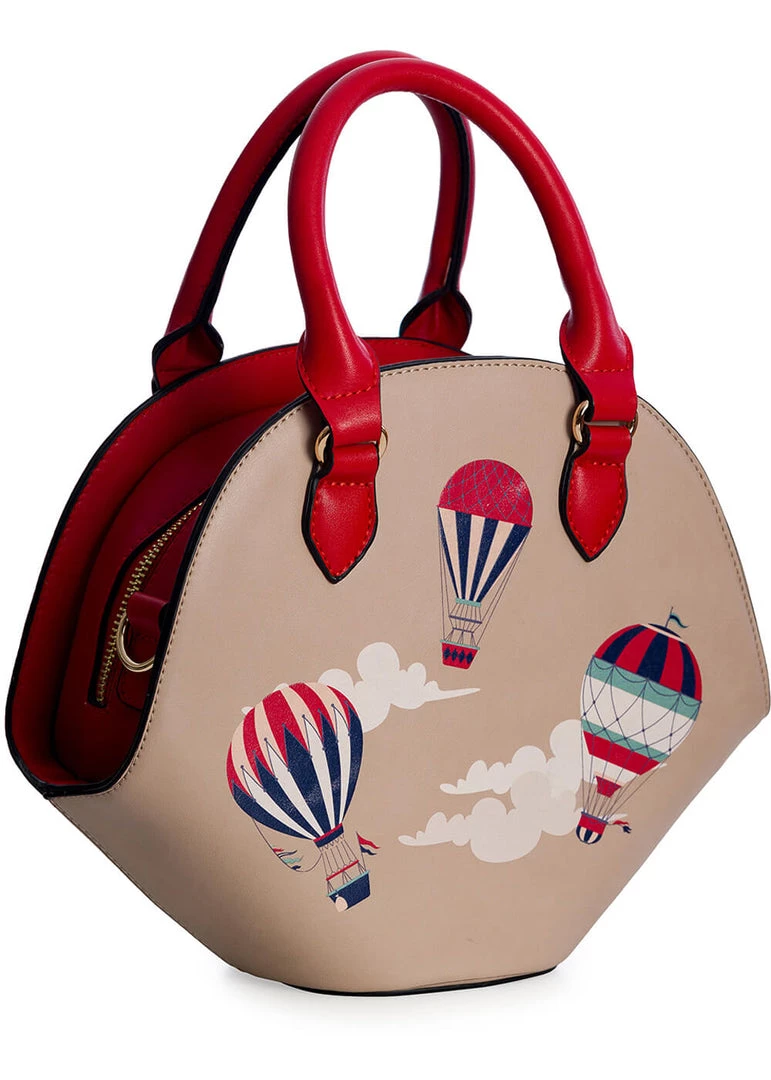Banned Hot Air Balloon Vixen Globe Handbag Beige