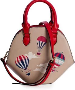 Banned Hot Air Balloon Vixen Globe Handbag Beige