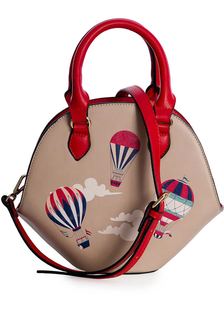 Banned Hot Air Balloon Vixen Globe Handbag Beige