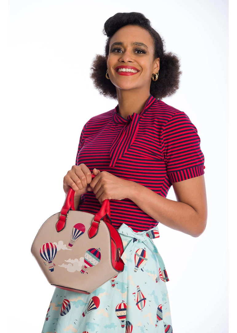 Banned Hot Air Balloon Vixen Globe Handbag Beige