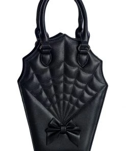 Banned Ghoul Spiderweb Handbag Black