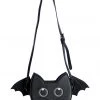 New In Banned Wendigo Bat Cat Shoulderbag Black