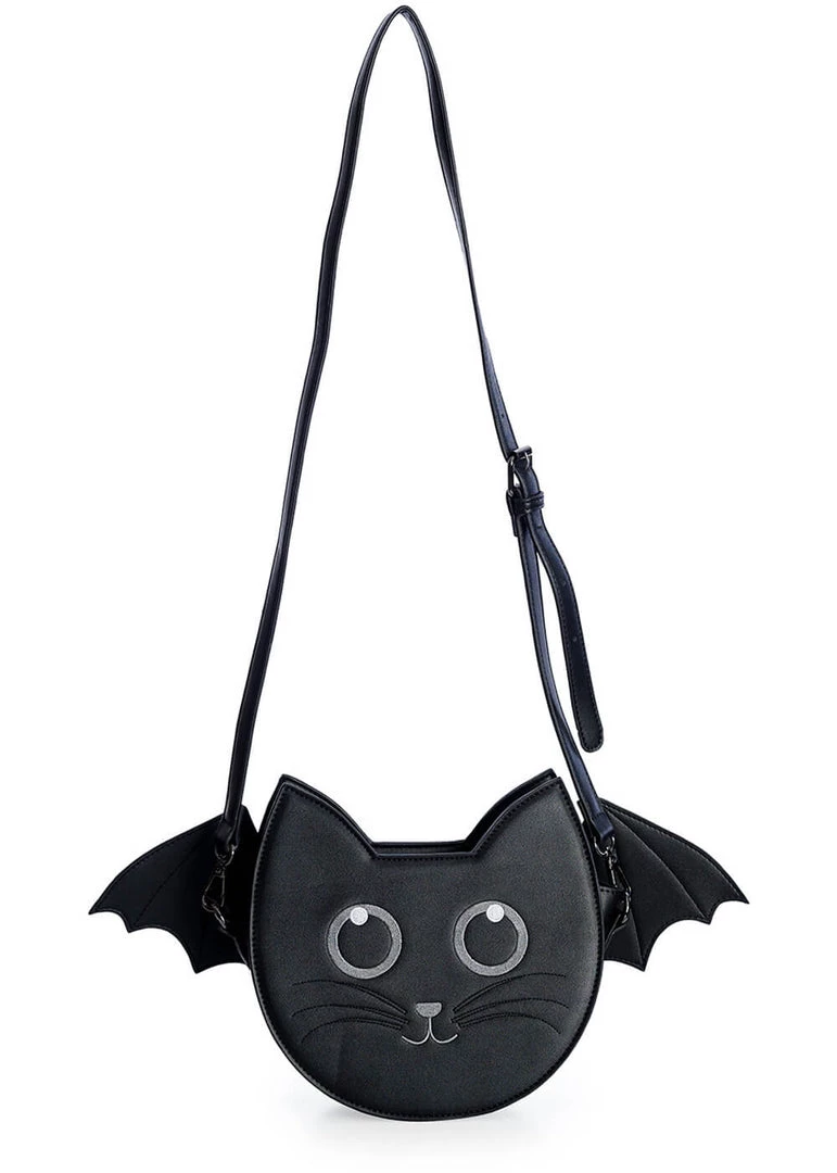 New In Banned Wendigo Bat Cat Shoulderbag Black