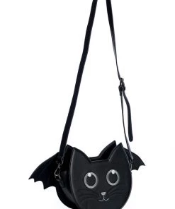 New In Banned Wendigo Bat Cat Shoulderbag Black