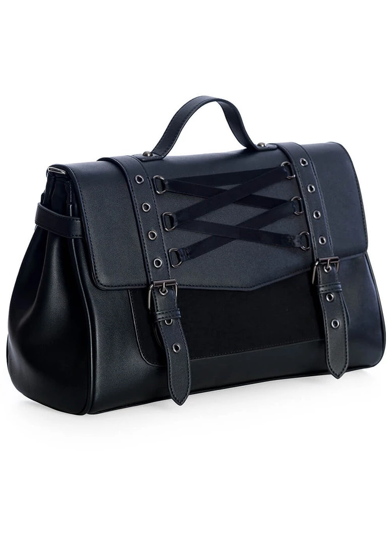 New In Banned Astaroth Corset Bag Black
