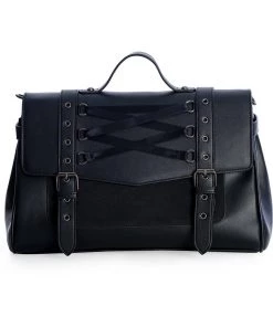New In Banned Astaroth Corset Bag Black