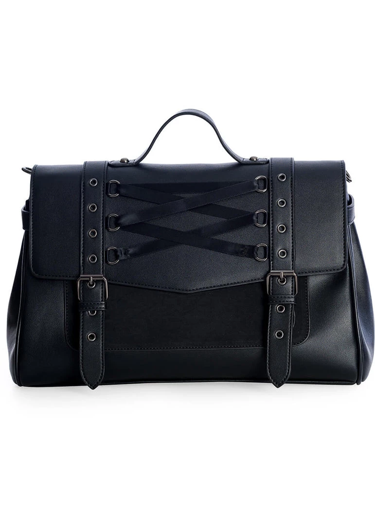 New In Banned Astaroth Corset Bag Black