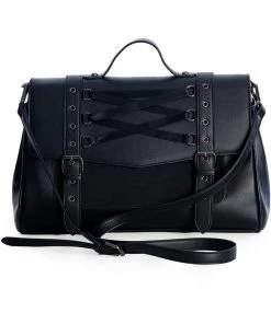 New In Banned Astaroth Corset Bag Black
