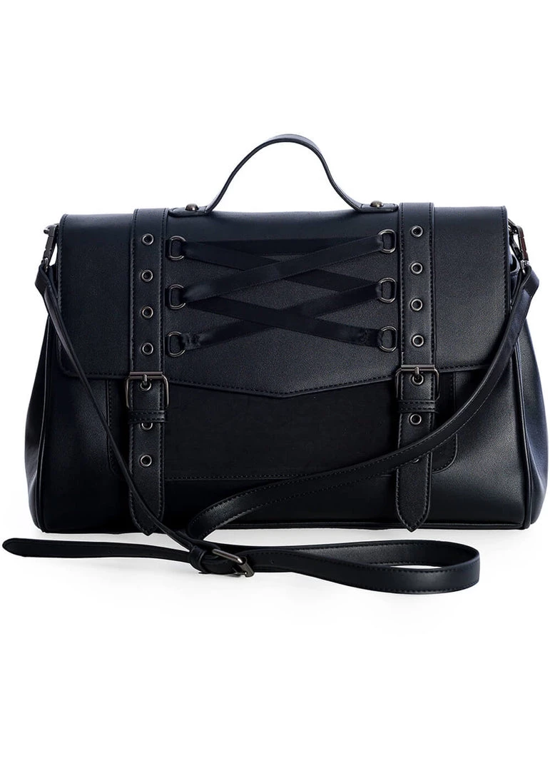 New In Banned Astaroth Corset Bag Black