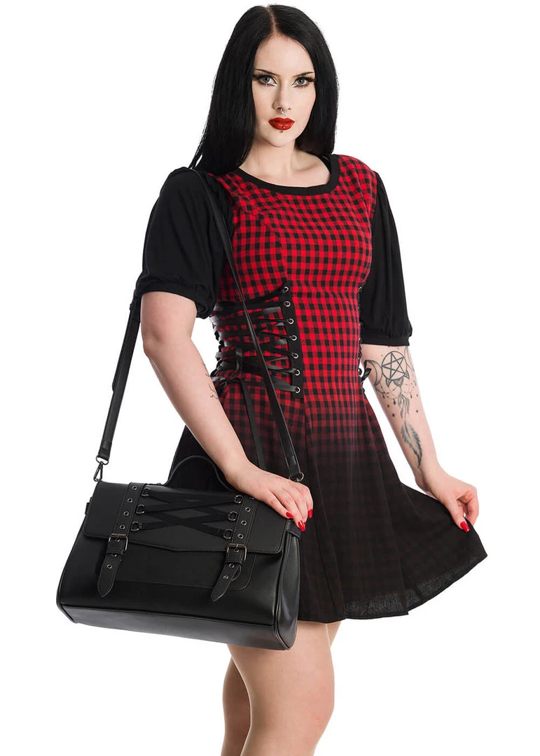 New In Banned Astaroth Corset Bag Black