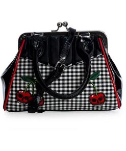Banned Rockabilly Cherry 50's Handbag Black New In