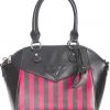 Banned Another Lost Soul Striped Handbag Black Red