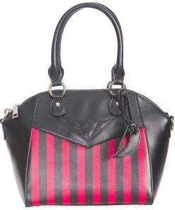 Banned Another Lost Soul Striped Handbag Black Red