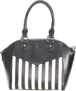 Banned Another Lost Soul Striped Handbag Black White New In