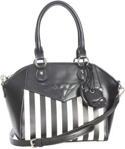 Banned Another Lost Soul Striped Handbag Black White New In