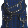 Banned Yami Check Backpack Blue New In