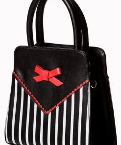 New In Banned Helium Stripe Bag Black White