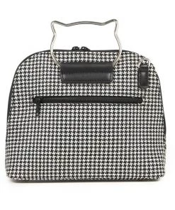Banned Dixie Cat Bag Houndstooth Black New In