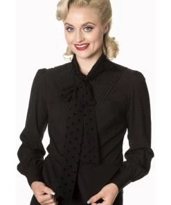 Banned Sent With Love 40's Blouse Black New In