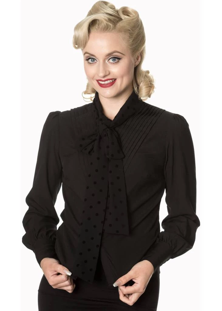 Banned Sent With Love 40's Blouse Black New In