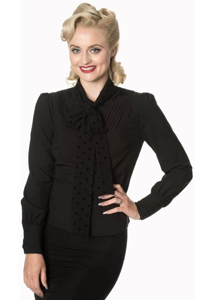 Banned Sent With Love 40's Blouse Black New In