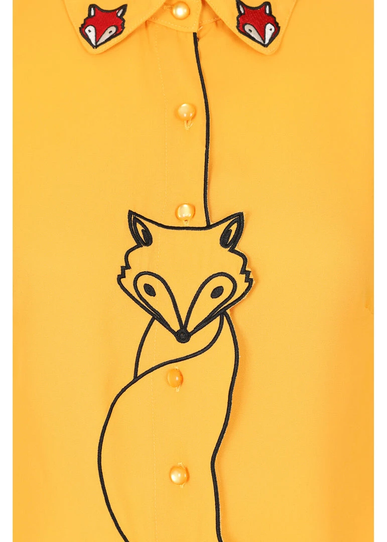 Banned Foxy 50's Blouse Mustard