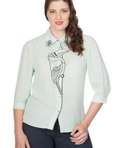 Banned Toucan 40's Blouse Mint Green