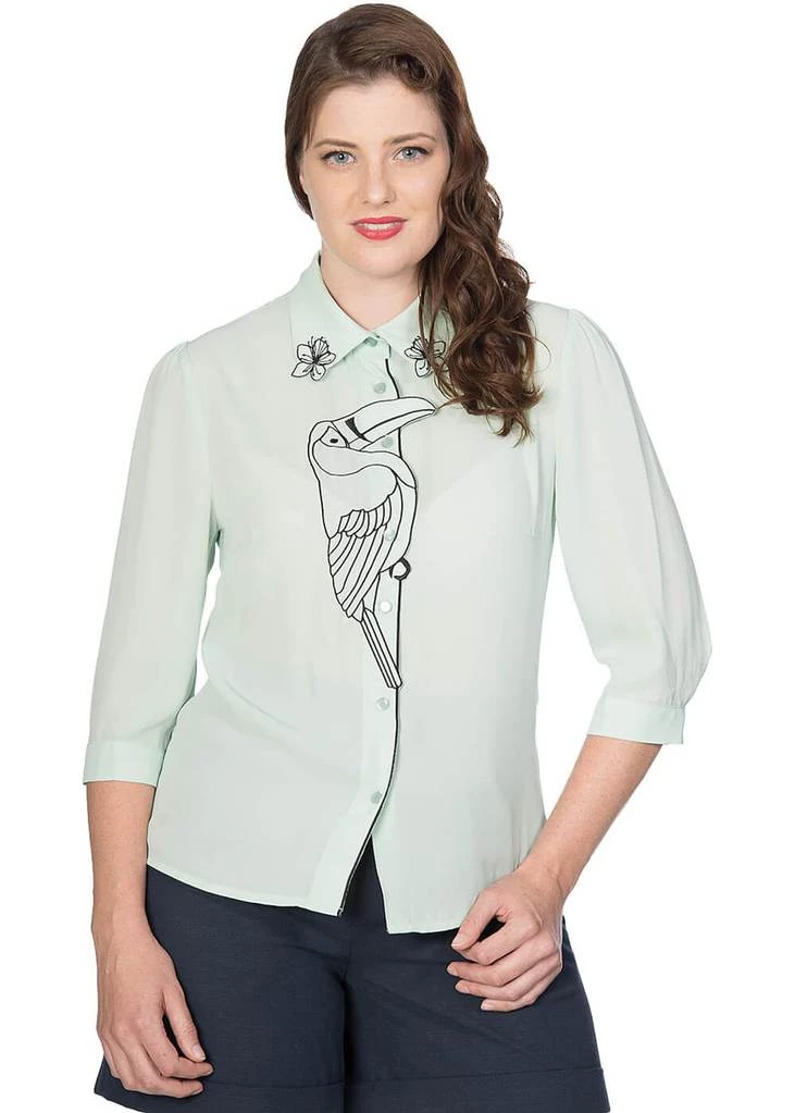 Banned Toucan 40's Blouse Mint Green