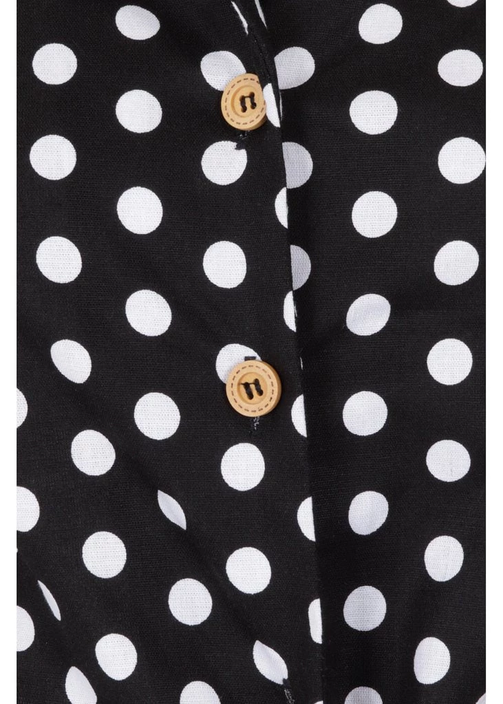 Banned Polkadot 50's Knotted Blouse Black